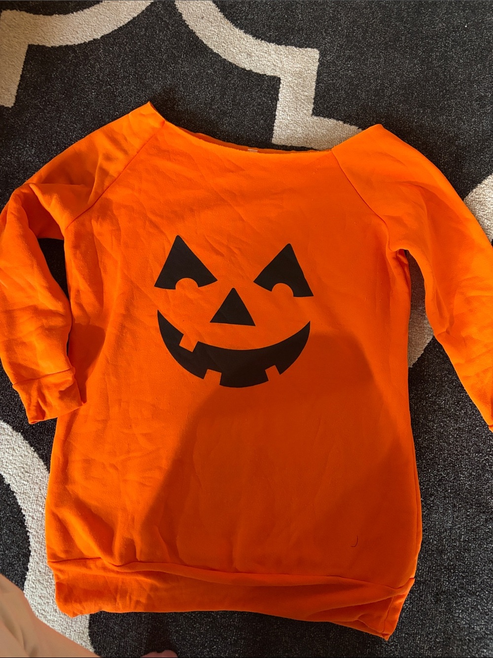 Orange Pumpkin Face Costume Sweatshirt